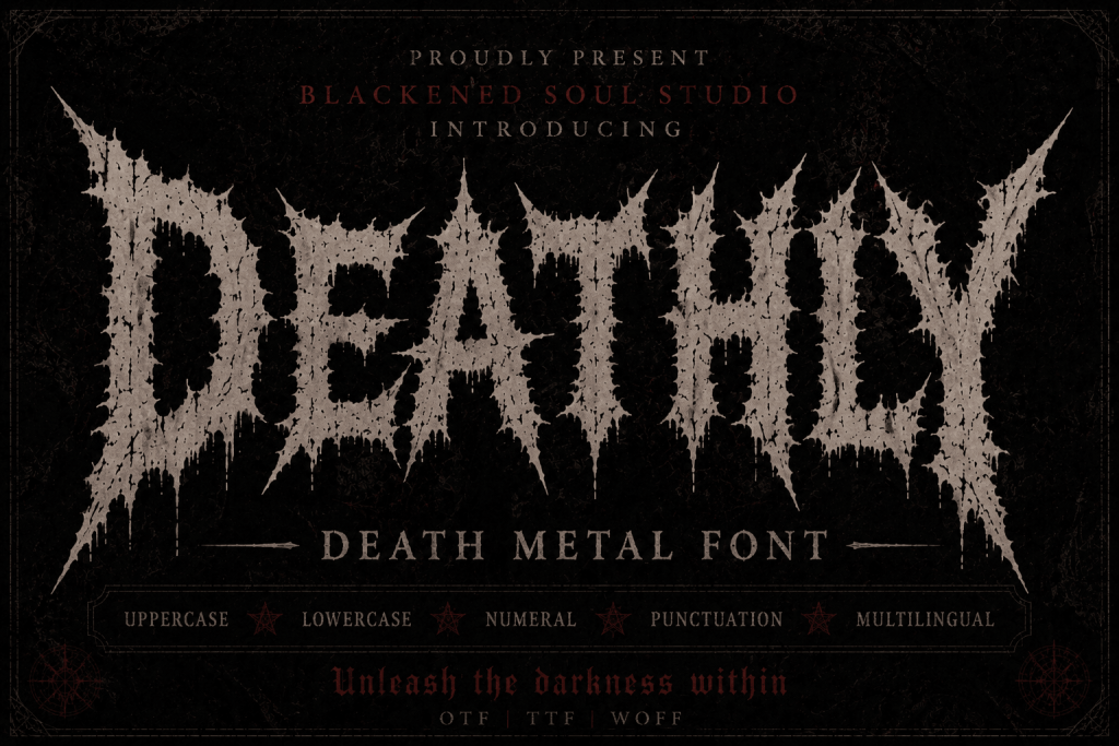 Deathly Font specimen